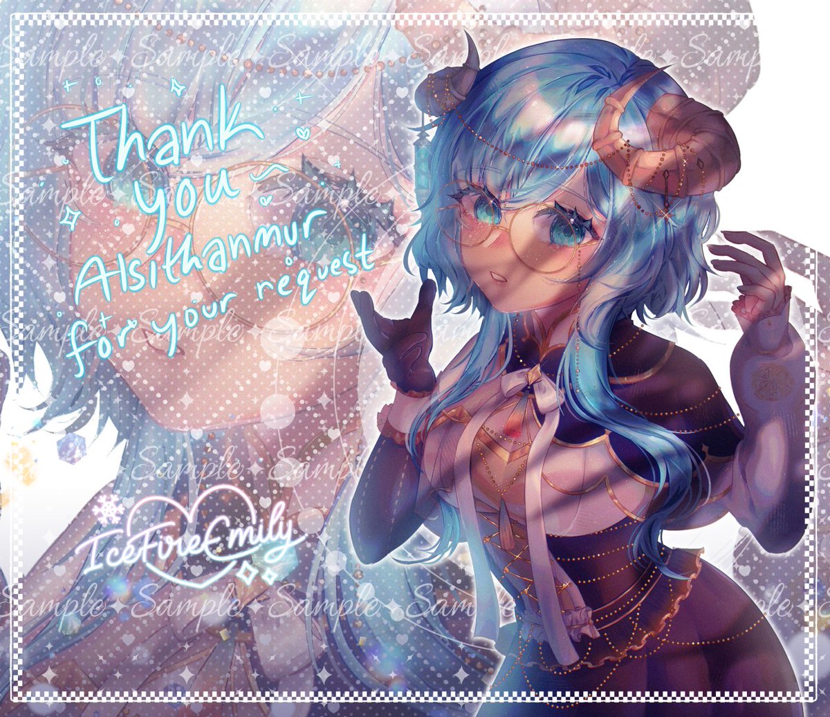 IceFireEmily's tweet image. skeb for @alsithanmur 💙✨