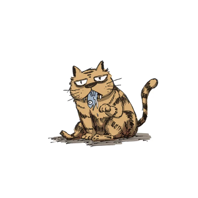 漫画家仲間と集まって猫描いた猫を後からカラーリングした猫。猫と描いたって似てる。猫描いた猫