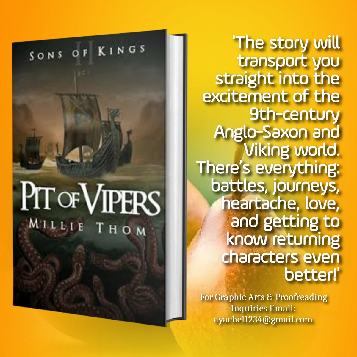 Zey Perez Author Artist Reviewer (@zeaperez3) on Twitter photo ๐ฟ๐ป๐ฟ #BookRecommendation
'Aethelred was king of Wessex, Alfred was an up & coming leader & the Danes were raiding...'
๐ป'Pit of Vipers' (Sons of Kings Book 2) by <a href="/MillieThom/">Millie Thom</a>
BUY HERE: amazon.com/Pit-Vipers-Sonโฆ
#readingcommunity #WritingCommmunity #HistoricalFiction ๐ฟ๐ป๐ฟ #BookRecommendation
'Aethelred was king of Wessex, Alfred was an up & coming leader & the Danes were raiding...'
๐ป'Pit of Vipers' (Sons of Kings Book 2) by <a href="/MillieThom/">Millie Thom</a>
BUY HERE: amazon.com/Pit-Vipers-Sonโฆ
#readingcommunity #WritingCommmunity #HistoricalFiction
