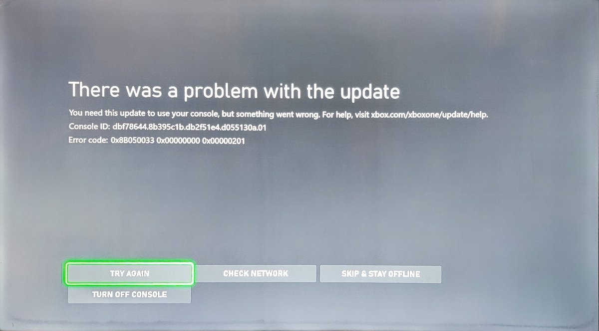 Grim_XII's tweet photo. Hey... Uh... @Xbox .... You good bro?
@XboxSupport #XboxOutage #FailedUpdate #Error https://t.co/oE50aDxKbi