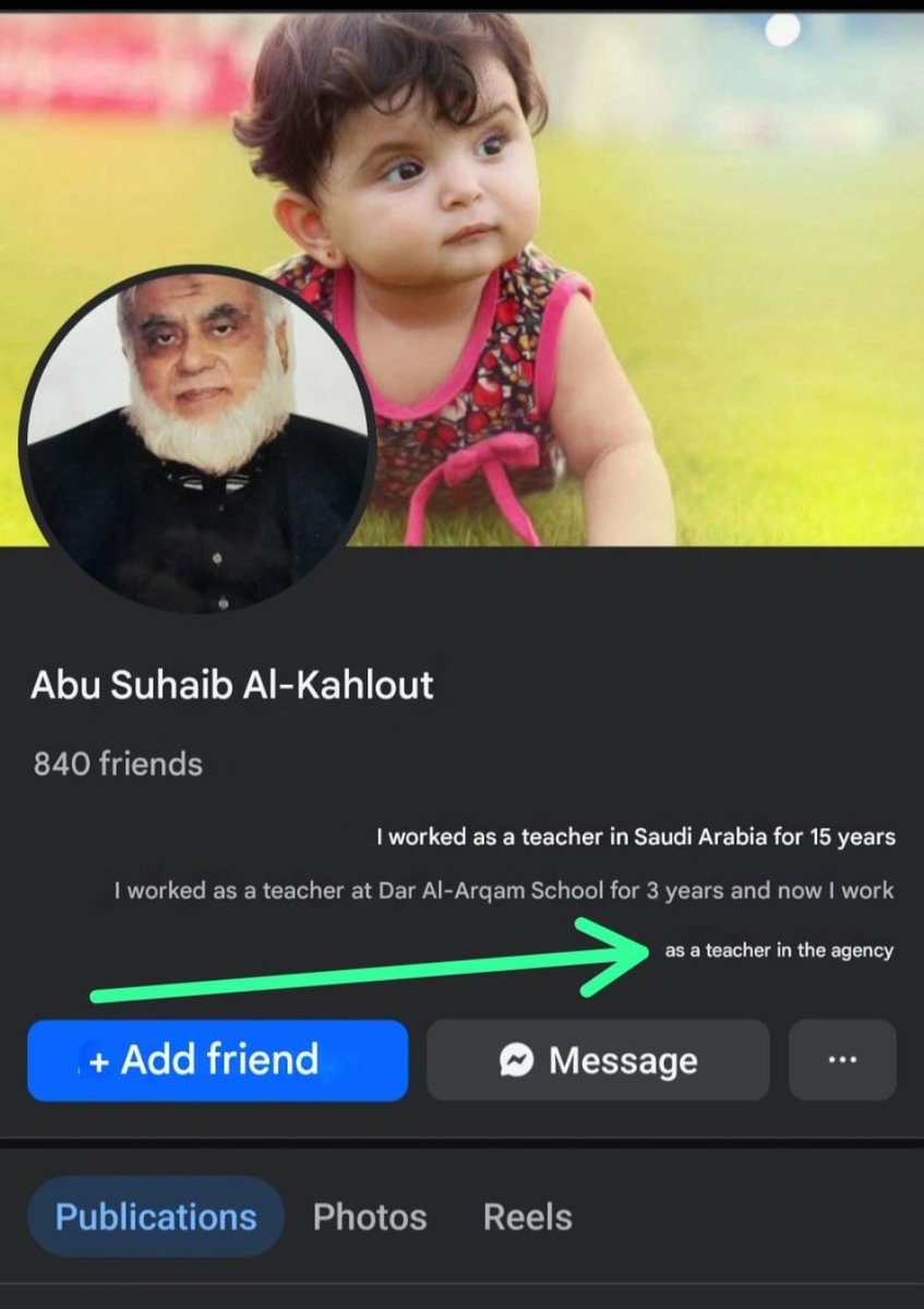 Der Vater des am 30. August 2025 getöteten Chefpropagandisten der Hamas, Abu Obeida, heisst Abu Suhaib Al-Kahlout resp. Samir Abdullah Al-Kahlout.

Er ist hoher Funktionär bei der UNRWA und arbeitet als Lehrer an einer UNRWA-Schule im nördlichen Gaza.

1/2