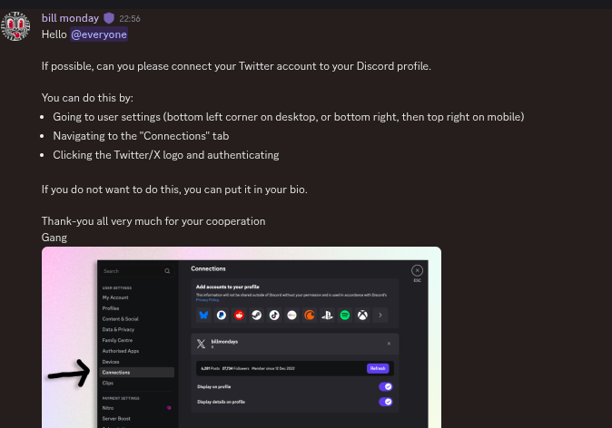 Dad is asking to connect x on discord.
<a href="/monad/">Monad ⨀</a> 
<a href="/billmondays/">bill monday</a> 
<a href="/portuguesnads/">Portuguesnads</a>