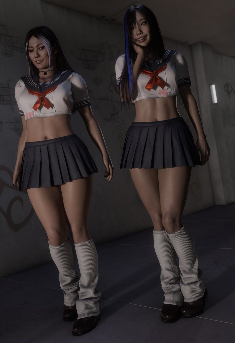 Just a random idea of what two "Vampire" joshis (Kairi &amp; Iyo) would look like 🤨