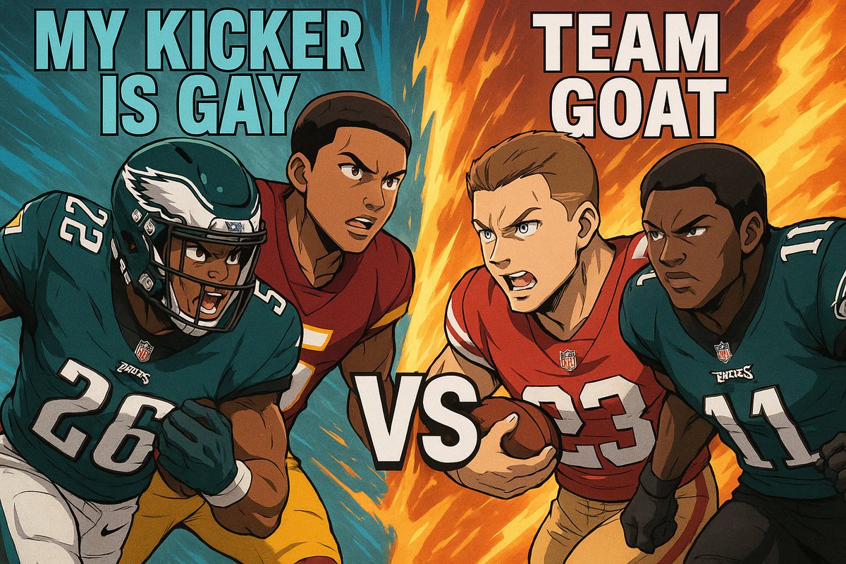 ZachSchefty's tweet image. My Kicker Is Gay (Grady) vs Team GOAT (Nate)