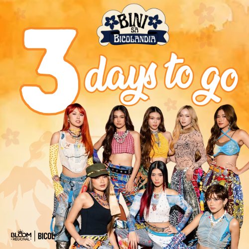 And the countdown begins! 🤗 3 more days to go before BINI 🌸 goes to BICOLANDIA. 🌶️

General Admission tickets are still available via SM Tickets.  Bumarakal naaaaa!

🎟️: smtickets.com/events/view/15…

See you in 3 days, <a href="/BINI_ph/">BINI_PH</a>. 🥹

#BINIsaBicolandia #IbalongFestival2025