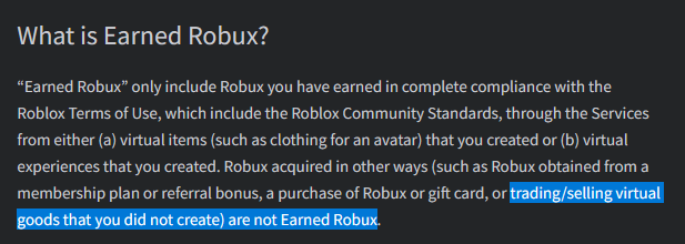 uglybad4's tweet photo. apparently robux from limited sales can't be  DevEx'd

buncha hack frauds https://t.co/pXY9dUkQ1G