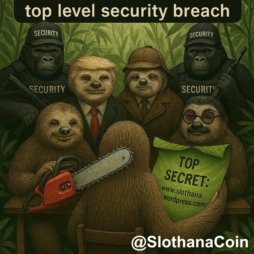 SlothX420's tweet photo. Slothana @SlothanaCoin sees the Slothana Family @ https://t.co/FeKVZkHQkE closely guarding their secrets.

Some reports have the future looking very very good.

🦥🚀🦥 https://t.co/5eYm3gBySH