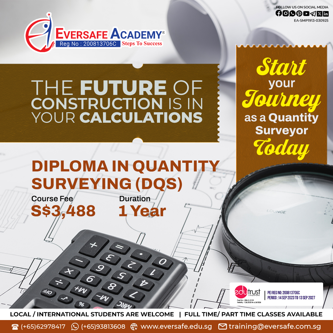 EversafeAcademy's tweet image. 📐 The future of construction is built on accurate calculations!
📲 WhatsApp: 📱 bit.ly/3JKmp0J
#QuantitySurveying #DiplomaCourses #ConstructionCareers #FutureInConstruction #EversafeAcademy #SingaporeCourses #