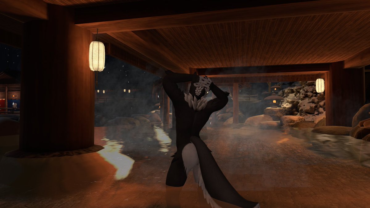 floofiboi's tweet photo. Spending some time in the Hot Springs. Anyone wanna join me? #VRChat #nsfw https://t.co/2RiL0b7mlY