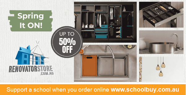 Now is the time to save at Renovator Store. Order online via schoolbuy.com.au/renovator-store and not only will you save but your chosen #school will also benefit.