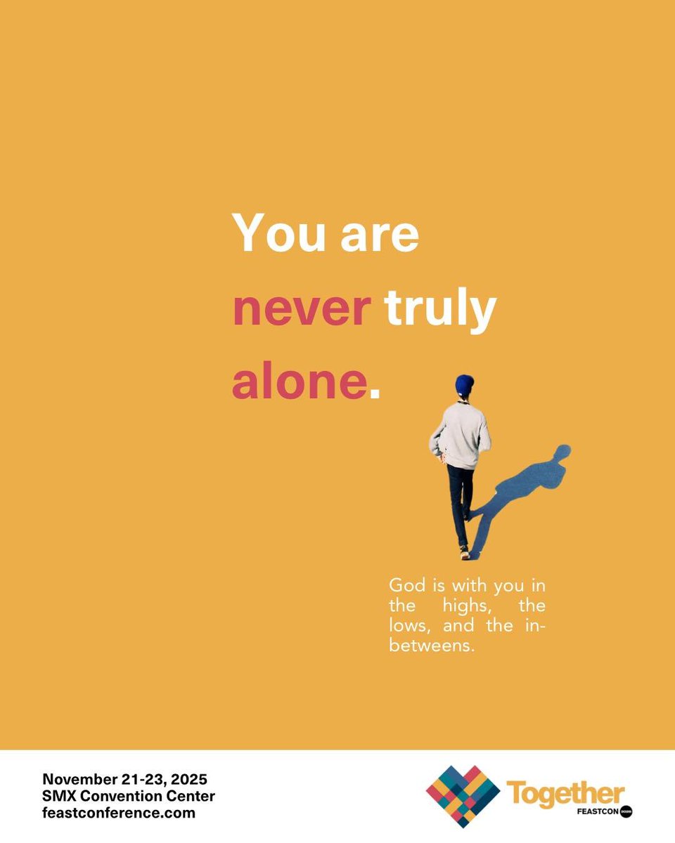 feastcon's tweet photo. You and God together for always. 🤗

There’s a God who left His throne that you may always know you are never alone. He walks with you on mountaintops, valleys low, and the messy middle. 💛 https://t.co/7ub9FFWrj8