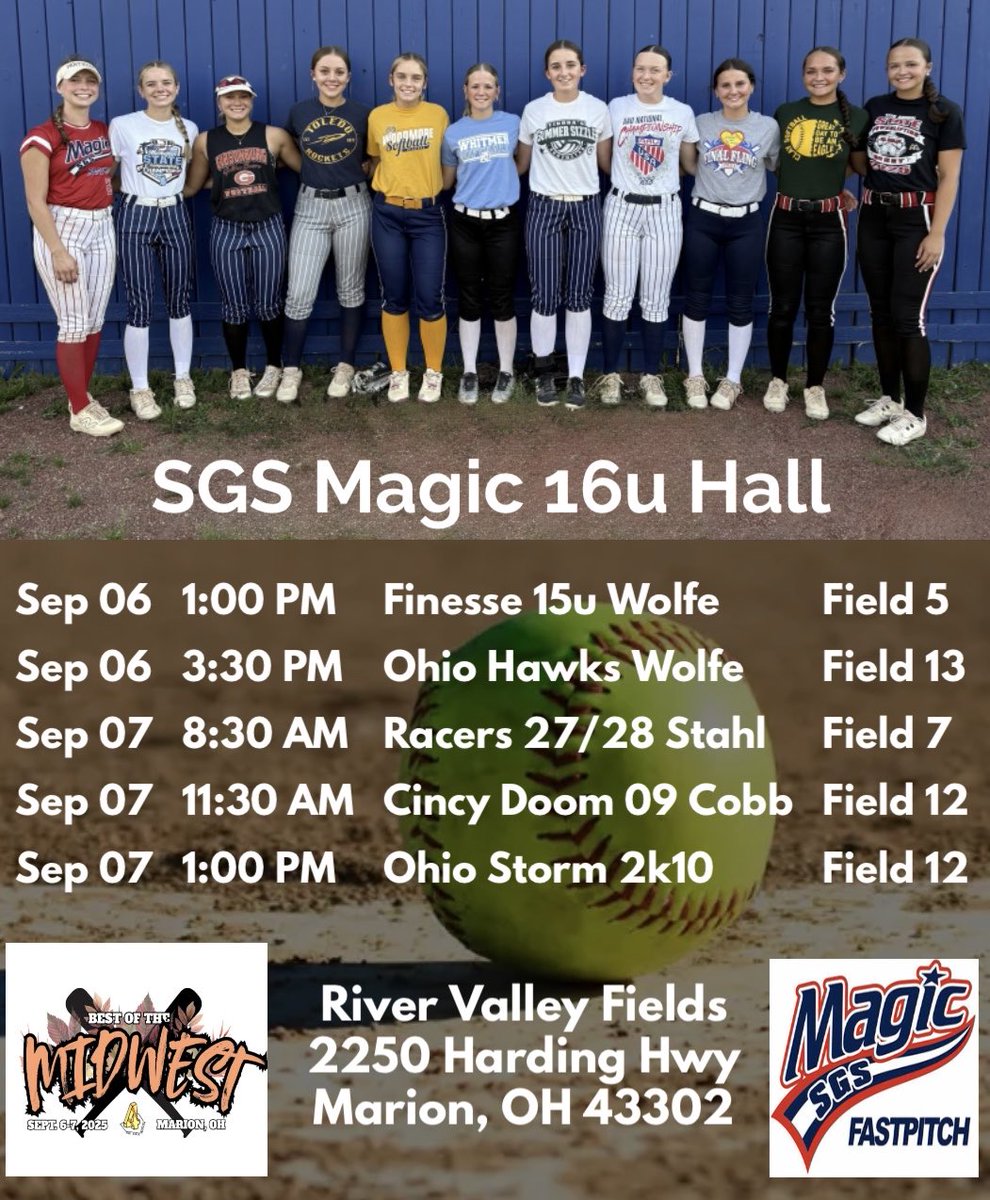 Locked in and ready! Best of the Midwest, here we come! <a href="/4_fastpitch/">4TheGirlsFastpitch</a>  Go Magic!❤️🥎💙
