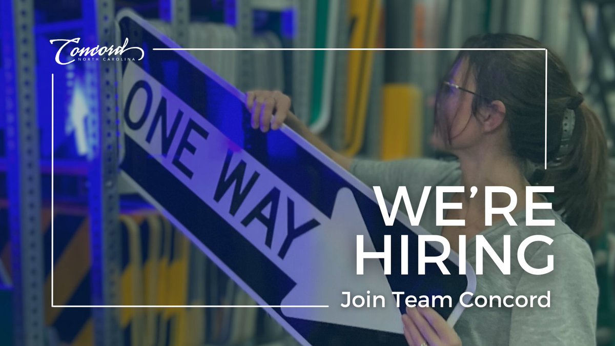 🔔 We're hiring! Check out #TeamConcord's latest job openings and apply today by visiting concordnc.gov/careers