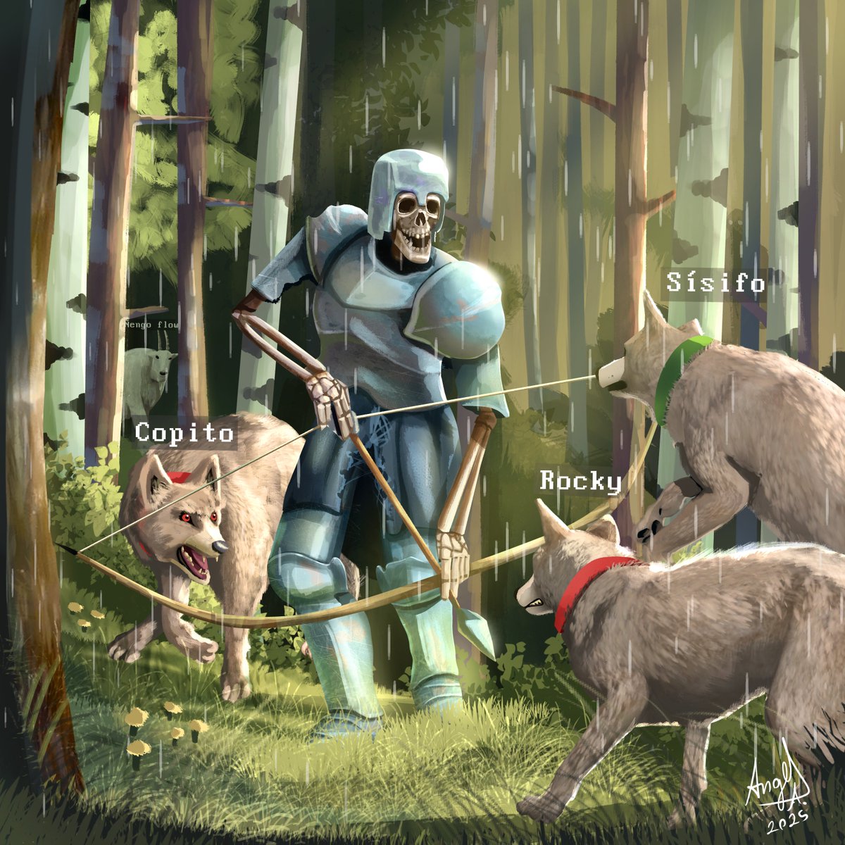 Wolves vs Skeleton.

#Minecraftfanart #Minecraft #painting #fanart #ClipStudioPaint #commissionsopen #drawing #illustration