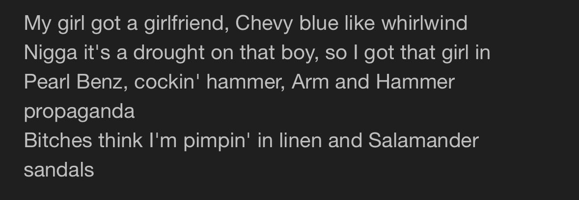 LimericRoss's tweet photo. on sober reflection maybe the best set of bars this millennium https://t.co/tgZj6qJXao