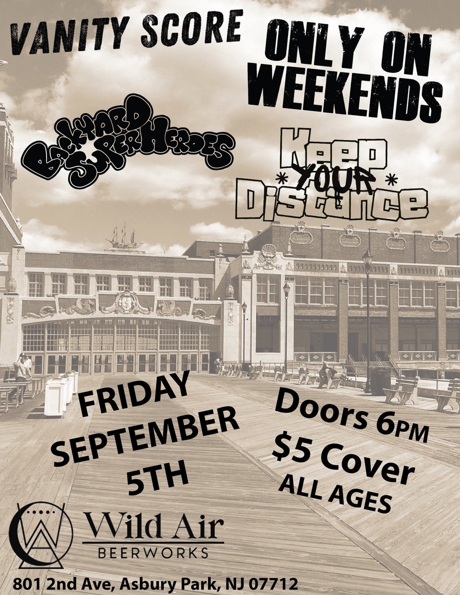 Next <a href="/OOWeekends/">Only on Weekends</a> show is this Friday night in Asbury Park!  Some people are saying it’s NJ’s official end of summer bash.
