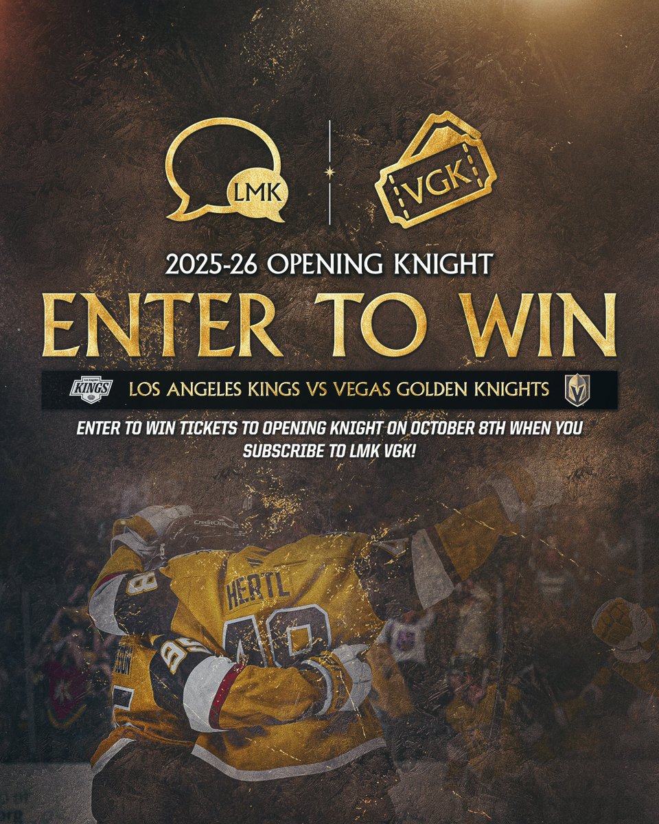 Who wants to come to Opening Knight on us???

Sign up to receive texts from LMK VGK for a chance to be at The Fortress on Oct. 8!

👉: vgk.io/O5PHb