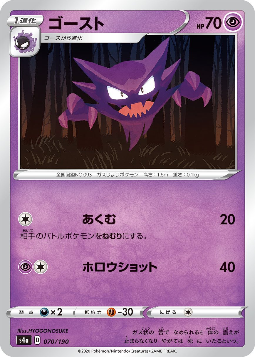 ポケモン ゴースト FILE No.093 Dark Ghost pokemon Cards Old Back No.093 Game Nintendo