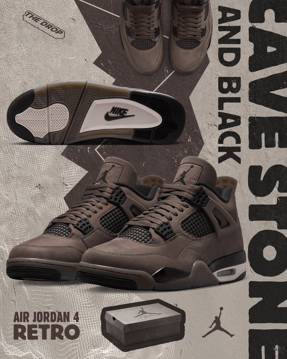 hibbettofficial's tweet image. ⏳The Drop - Jordan 4 Retro &quot;Cave Stone and Black&quot;🗿 

This hot release drops on September 6th in men&apos;s and kids sizes. #retro4

Link: tinyurl.com/y495kb9j