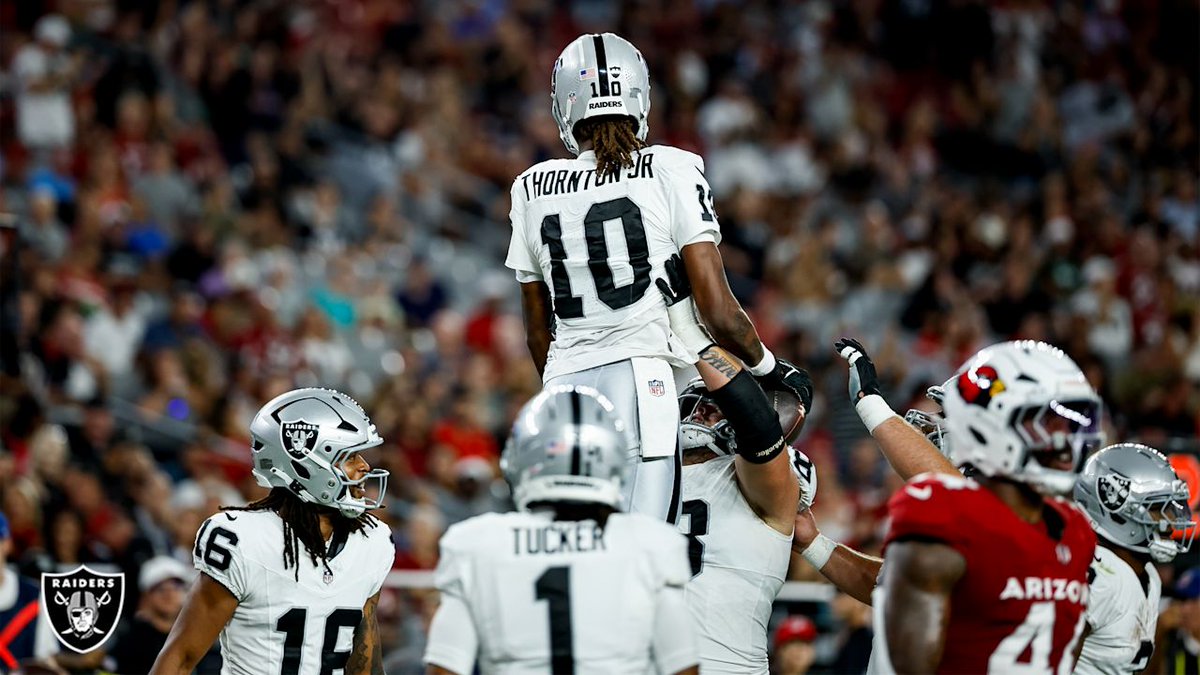 Rookie WR Dont'e Thornton Jr. listed as a starter on the Raiders unofficial Week 1 depth chart 👀📈