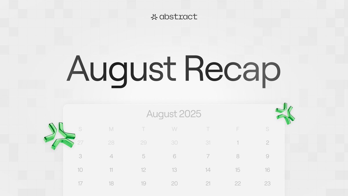 AbstractChain's tweet image. August was an amazing month for Abstract, bringing in new updates, new apps, and new product milestones.

Here&apos;s THE recap in case you missed it 🧵