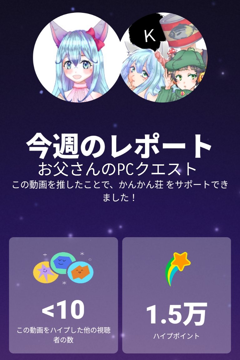 しゅうも先週【お父さんのPCクエスト】にハイプしてみたんだけど、他にも9人くらいがハイプしてくれたんですね✨
ありがとうございます🐺🥫

ハイプは週3回できるみたい！
まだ詳しく分かってないけど歌配信、または収益化してない動画にはできないのかな？そこがまだ、分からないw

#ハイプ 
#YouTube