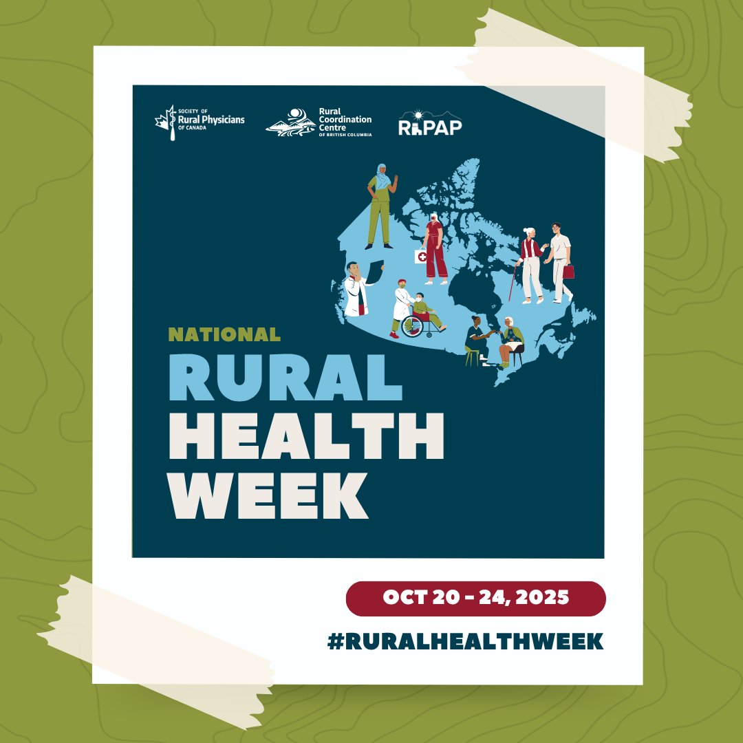 Are you a rural health professional in Canada? Join the National #RuralHealthWeek campaign and share a short video or photo of yourself doing something you love in rural. ow.ly/Bl5w50WPVFM