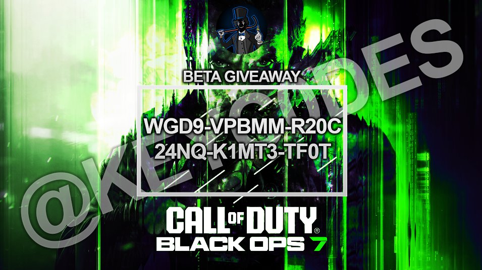 🎁#CallofDuty #BlackOps7 giveaway drop #2:    

Redeem: callofduty.com/betaredeem
Buy: shoppy.gg/product/WKORRjR 
Become a Discord member: dsc.gg/keyc0des 

#BlackOps #COD #Giveaway #Gaming #CallOfDutyZombies #CallOfDuty7