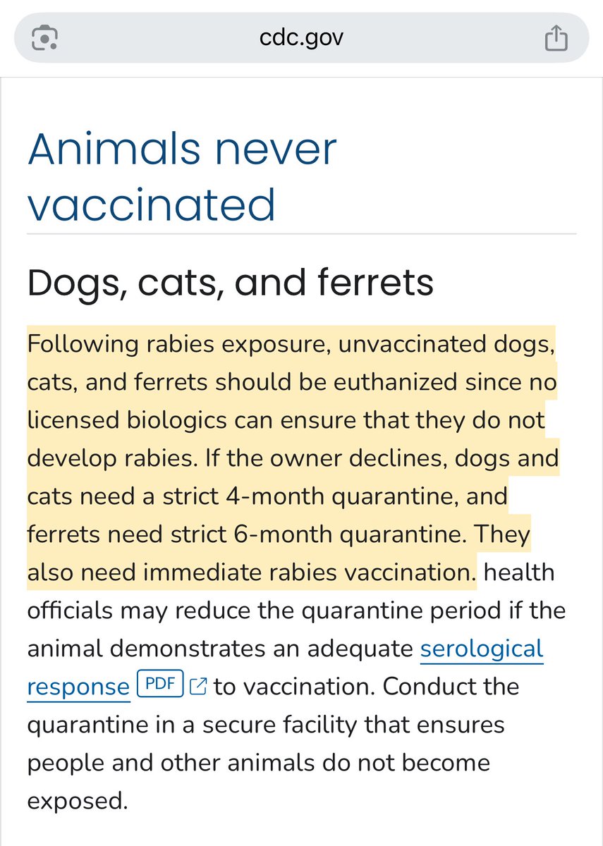 jord & ๐๐ต๐ธ (@jrdznn) on Twitter photo <a href="/JennaACY/">Jenna</a> A lot of people in here are ignoring the fact that the CDC only lets you quarantine your dog if it has *drum roll pls* an up-to-date vaccination ๐
quarantine for unvaccinated dogs is a possibility when the DOG has been bitten. they canโt wait 4-6 months if a human was involved <a href="/JennaACY/">Jenna</a> A lot of people in here are ignoring the fact that the CDC only lets you quarantine your dog if it has *drum roll pls* an up-to-date vaccination ๐
quarantine for unvaccinated dogs is a possibility when the DOG has been bitten. they canโt wait 4-6 months if a human was involved