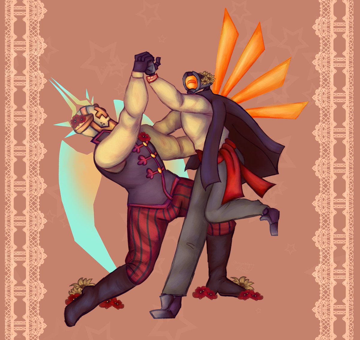 Gabe and V1 in polish and ukrainian folk attire (redraw)

#ultrakill