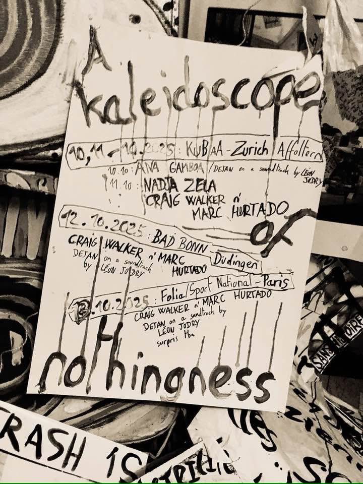Craig Walker (Official) (@craigwalkeroff) on Twitter photo Craig Walker & Marc Hurtado will make some shows in Swiss and France in October for A kaleidoscope of nothingness
From the 10th to the 13th of October !
11.10 : KuBaA - Zurich Affoltern 
12.10 : Bad Bonn - Düdingen 
13.10 : Folia/Sport National - Paris Craig Walker & Marc Hurtado will make some shows in Swiss and France in October for A kaleidoscope of nothingness
From the 10th to the 13th of October !
11.10 : KuBaA - Zurich Affoltern 
12.10 : Bad Bonn - Düdingen 
13.10 : Folia/Sport National - Paris