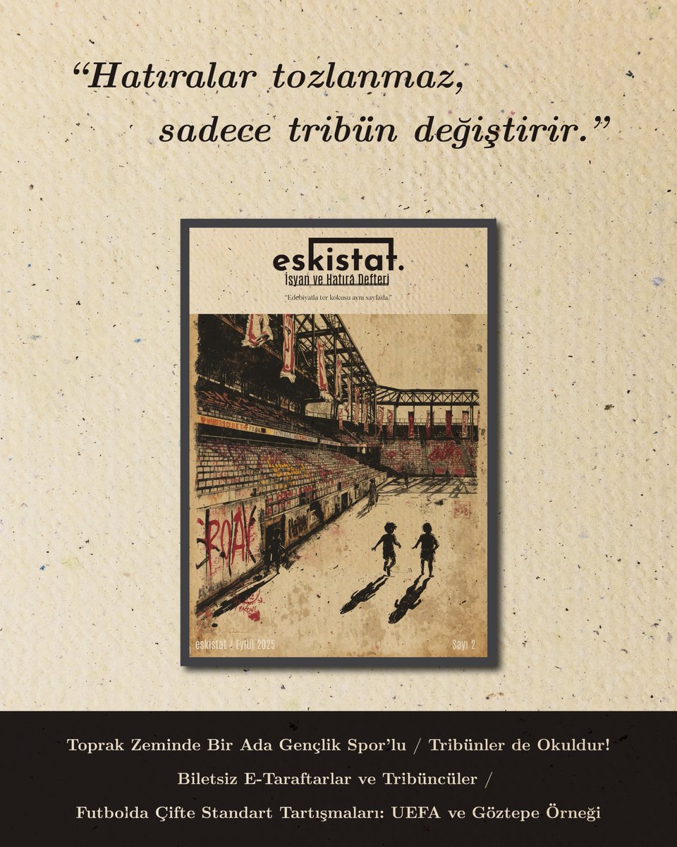 eskistatfanzin's tweet photo. Bir zamanlar sahaydık.  
Şimdi sayfalardayız.  
Eski Stat Fanzin, 2. sayı yayında.  

https://t.co/WUUFnA4bre

#eskiStatFanzin #fanzin #spor #anı #nostalji https://t.co/V4V6wgIRjF