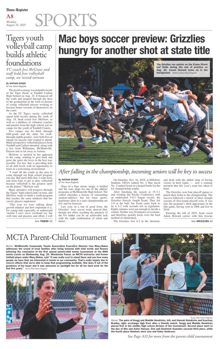 NewsRegSports's tweet image. The fall sports season is upon us, so why not catch up on everything you need to know about Yamhill County sports heading into September. Find Friday print editions on the newsstand or read online at newsregister.com/cat-local-spor….