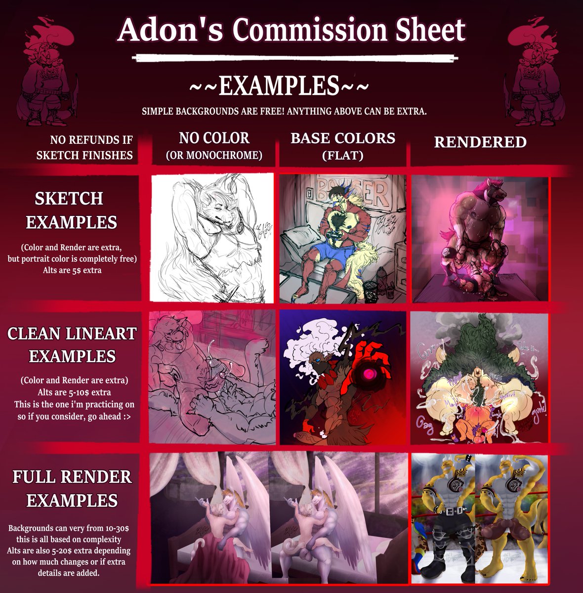 My C*mmission Sheet Sept 2nd 2025 (+Examples)

You may DM me if interested, comms open on the 3rd and will stay open!
You may also contact me on discord (ask in dms for it)