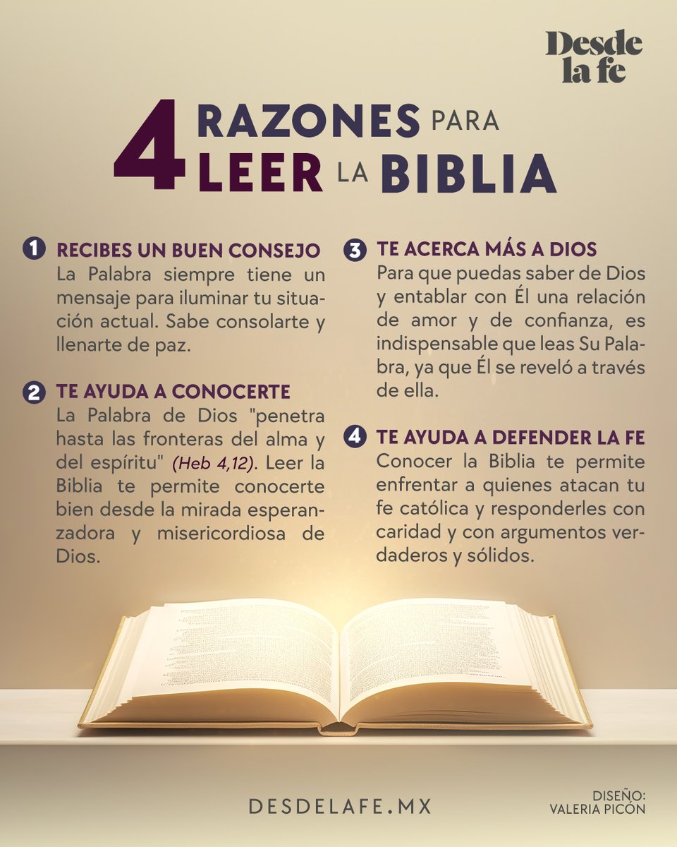 📚 Pensaste que la Biblia no tenía nada que ver contigo… este mes de la Biblia descubre 4 motivos por los que querrás leerla cada día y no soltarla.

Lee nuestra nota completa aquí: desdelafe.mx/noticias/sabia…

#MesDeLaBiblia #SEPTIEMBRE #Biblia