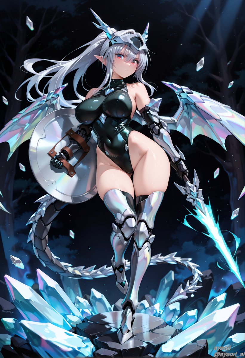 メカ娘×クリスタルドラゴン娘さん
#AIイラスト #AIメカ娘 #CrystalDragonGirlAI