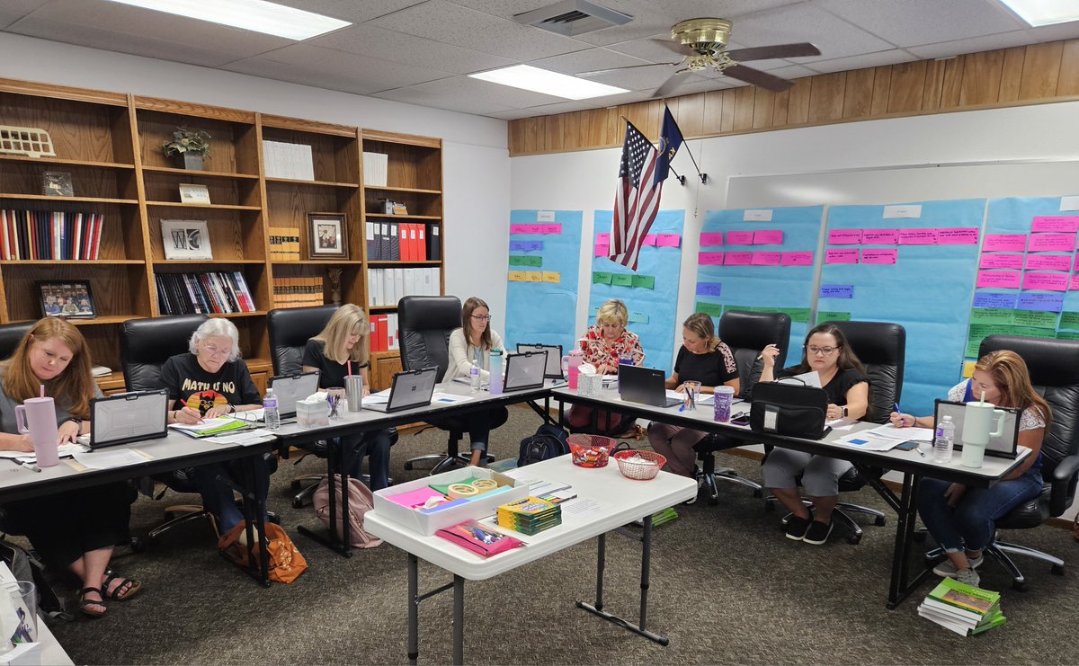cli_stacey's tweet image. Leoti-@Wichita467 Math teachers are developing a local curriculum aligned to the KS State Math Standards.  Today's work involved a deep dive into standards to identify priorities.