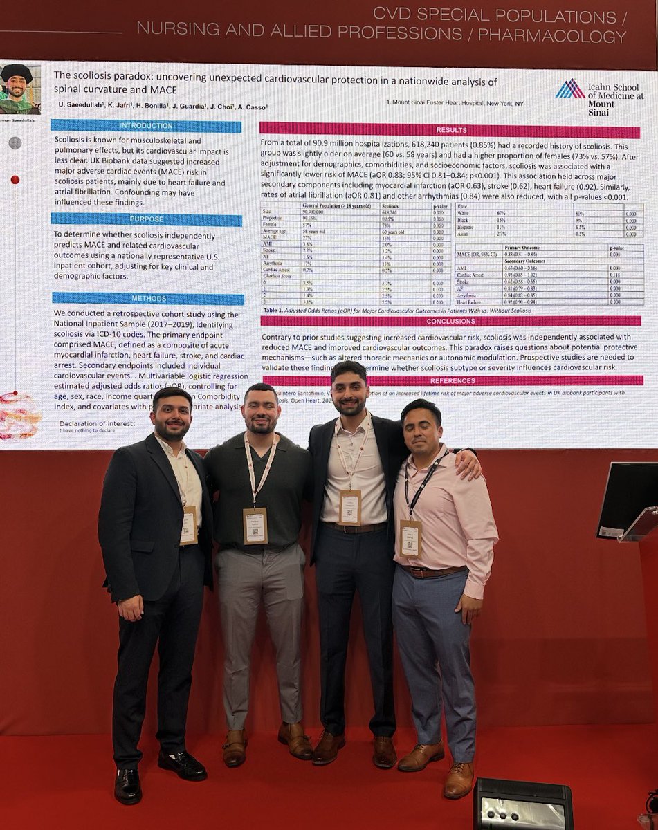 HarrisJBonilla's tweet photo. Humbled and grateful for the opportunity to present my cases at #ESCMadrid2025. A privilege to learn, share, and connect with inspiring colleagues worldwide. #ESC2025 #ESCCongress #CardioTwitter #MedTwitter #Cardiology @escardio @MountSinaiHeart @MountSinaiNYC @msmw_medchiefs https://t.co/FOExBwK7t8