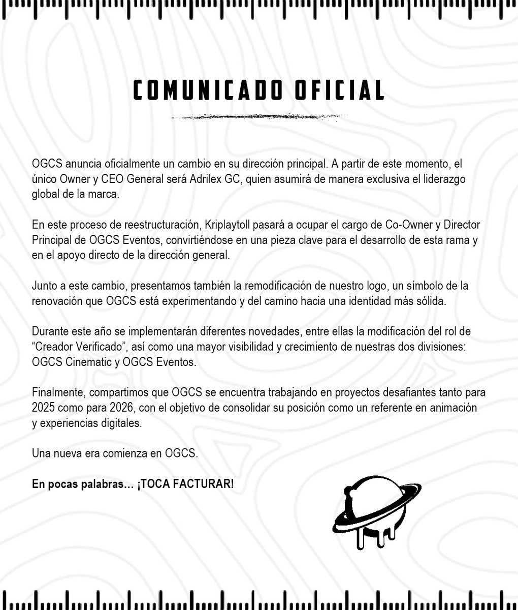 ¡COMUNICADO OFICIAL! 🪐