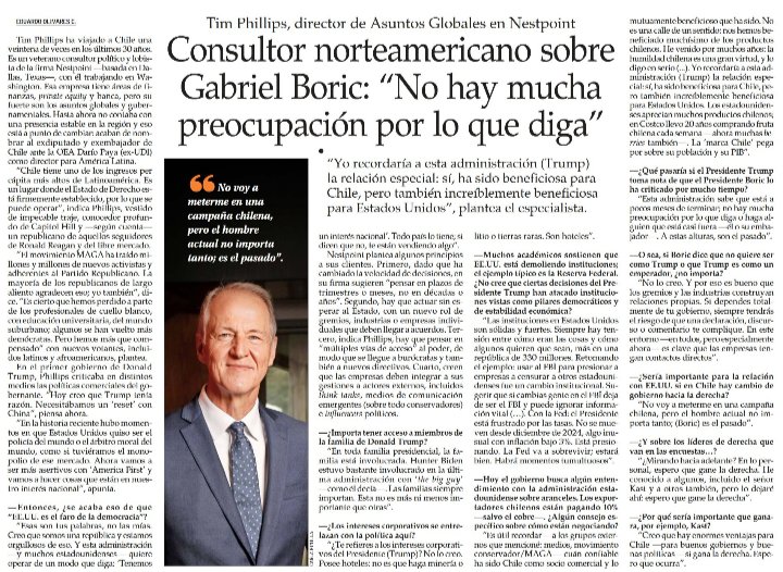 Literalmente están diciendo que Boric es absolutamente insignificante en el mundo.