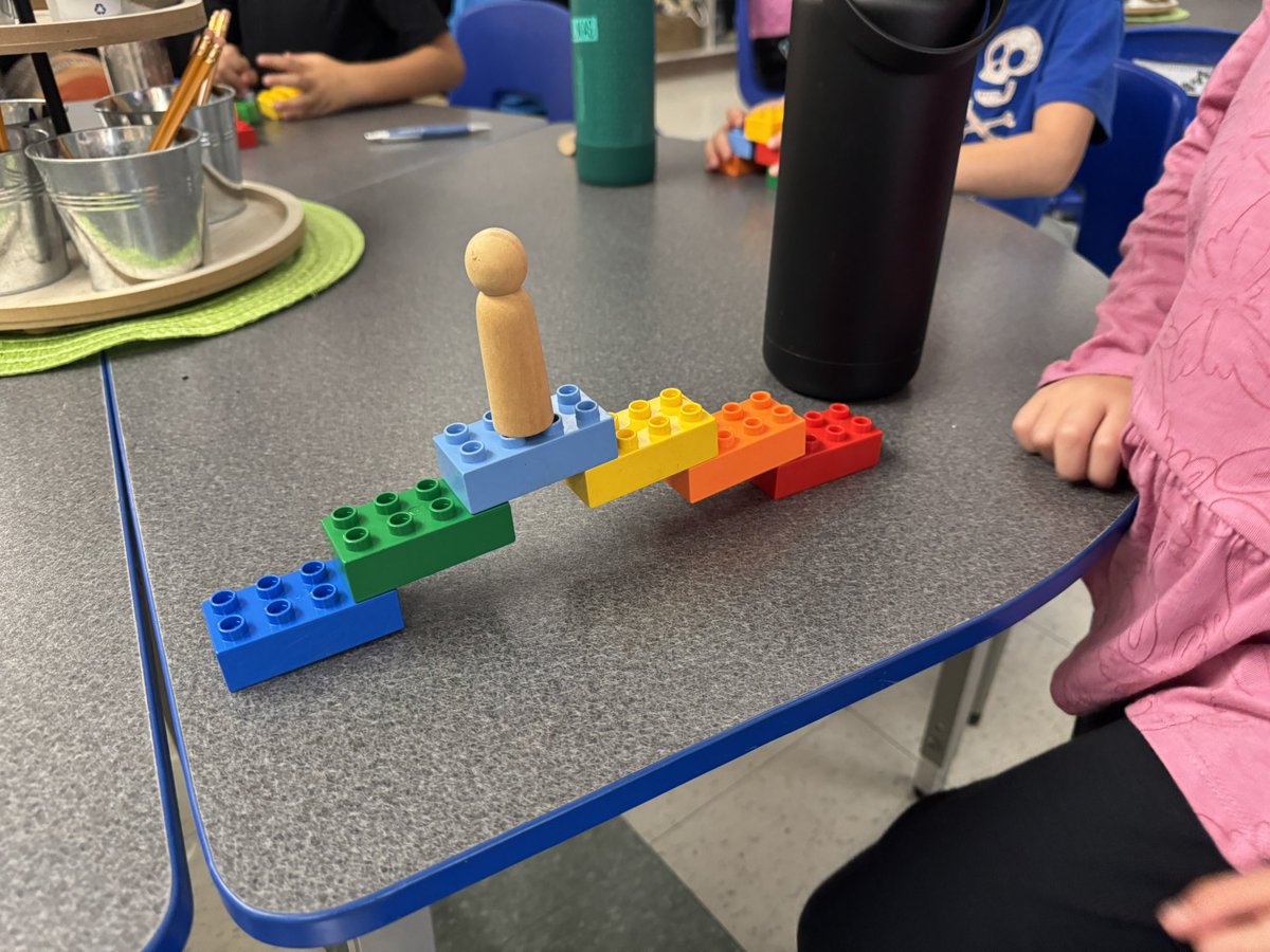 AnitaBaudoux's tweet photo. Our Grade 1 crew took on their first #SixBricks challenge, inspired by this year’s spiritual theme: “We Are Called to Build Bridges.” Students had a blast designing bridges while building new class connections. @StMonicaOCSB @ocsbRE #ocsbSTEAM https://t.co/c9TvdAuZ13