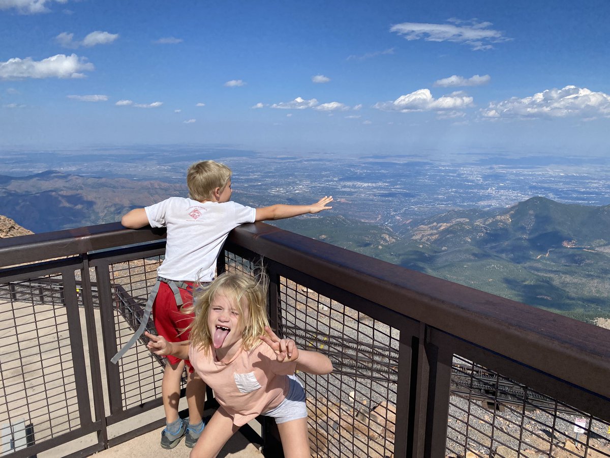 We found snow! Drove all the way up Pike’s Peak today. Didn’t realize we would need our sweaters at 14,000 feet, but totally worth it!