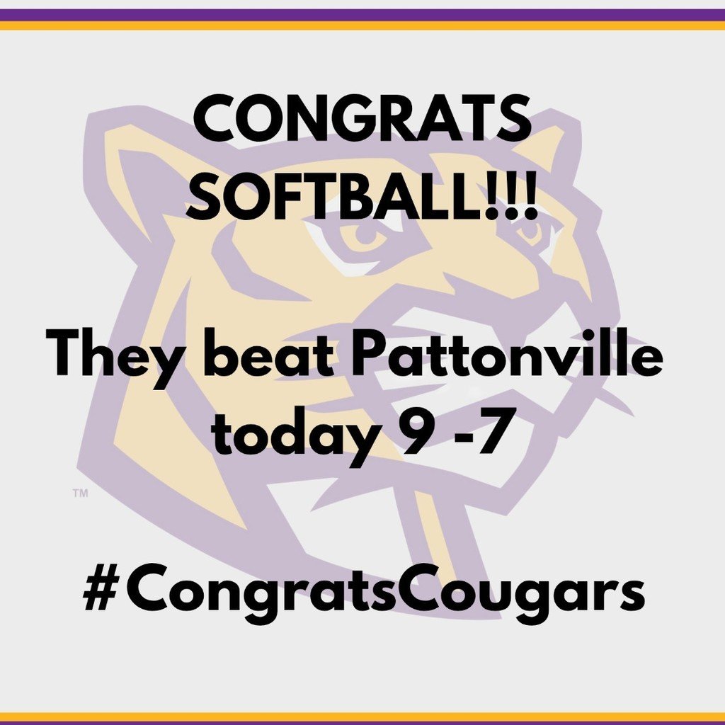 Cougars softball came out swinging tonight! Congrats on a 9-7 victory over Pattonville!