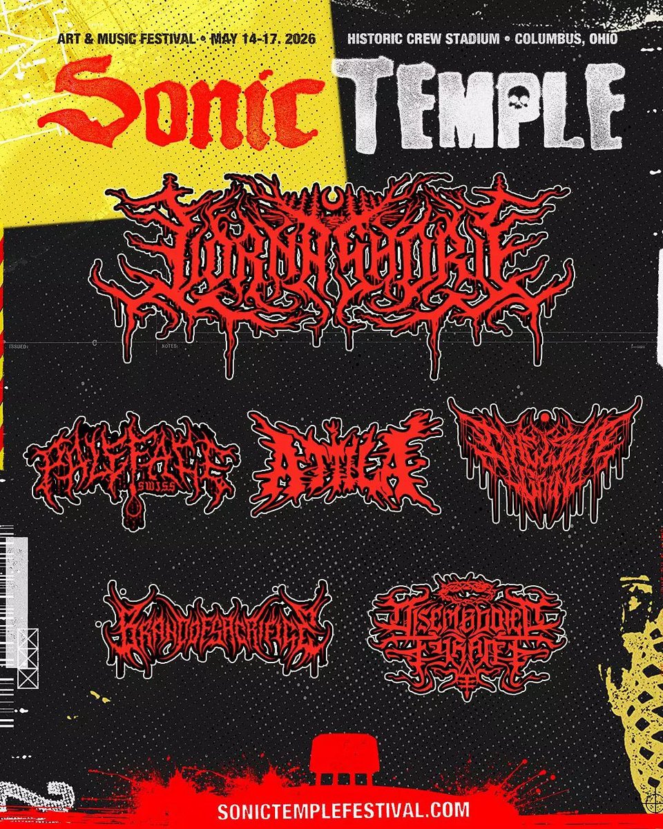 Do you even deathcore?

<a href="/SonicTempleFest/">Sonic Temple Festival</a> have announced the first wave of 2026 acts - Lorna Shore, Paleface Swiss, ATTILA, Chelsea Grin, BRAND OF SACRIFICE and Disembodied Tyrant 👊

Dates: 14–17 May, Columbus. Tickets live.

More details ⤵️

blunt.us/music/news-son…