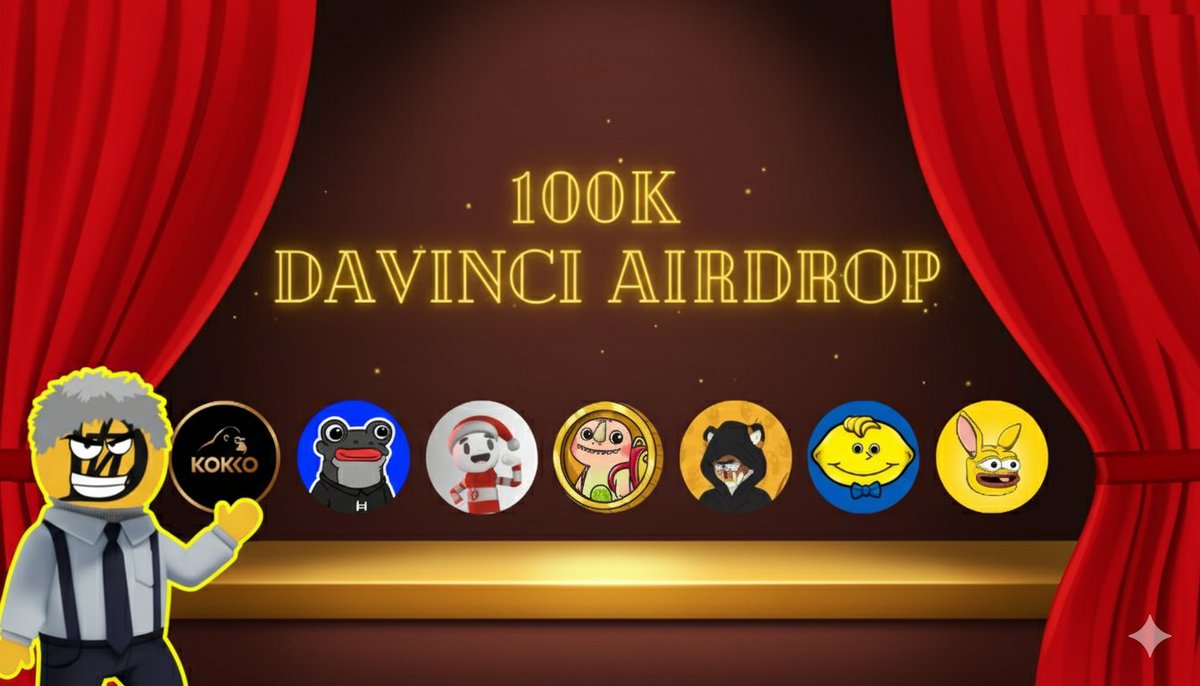 ⚡️100K $DAVINCI AIRDROP⚡️

FOR The Next Wave of Hedera Memes 👀

Entry ticket =
RT &amp; HOLD Minimum 
1 $DAVINCI + 1 $HERT OR $DINOPACK / $KOKO / $LEEMON / $PAWS / $CANDY / $JEET  

ex. 1 $DAVINCI + 1 $CANDY

Snapshot 🧵 

$HBAR