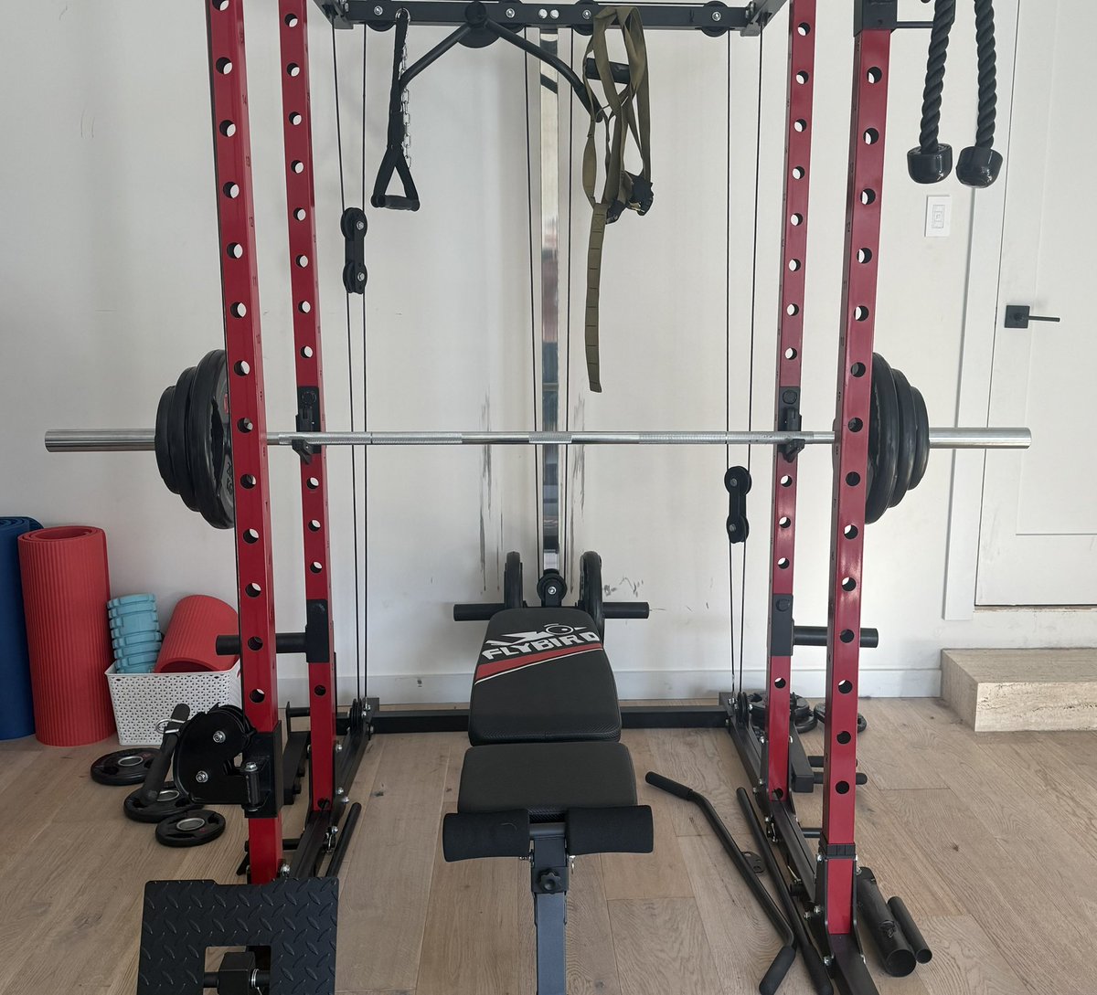 I haven’t really set weight goals before. That changed this week.  I’m after 10 reps of 225.  I’m 5’9” 180 lbs. Today we got up 205 3 times. First time I’ve tried over 200 lbs in my life.  Long way to go, but we got time. 

<a href="/IKUZOFITNESS/">IKUZO FITNESS CLUB</a>