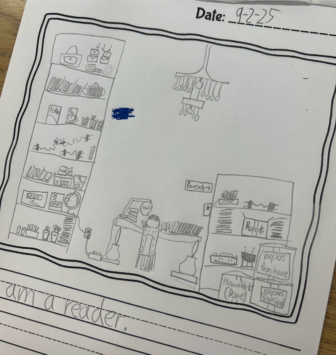 S_Oberle's tweet image. One of my students drew this today.
He is 6.
Zoom in.