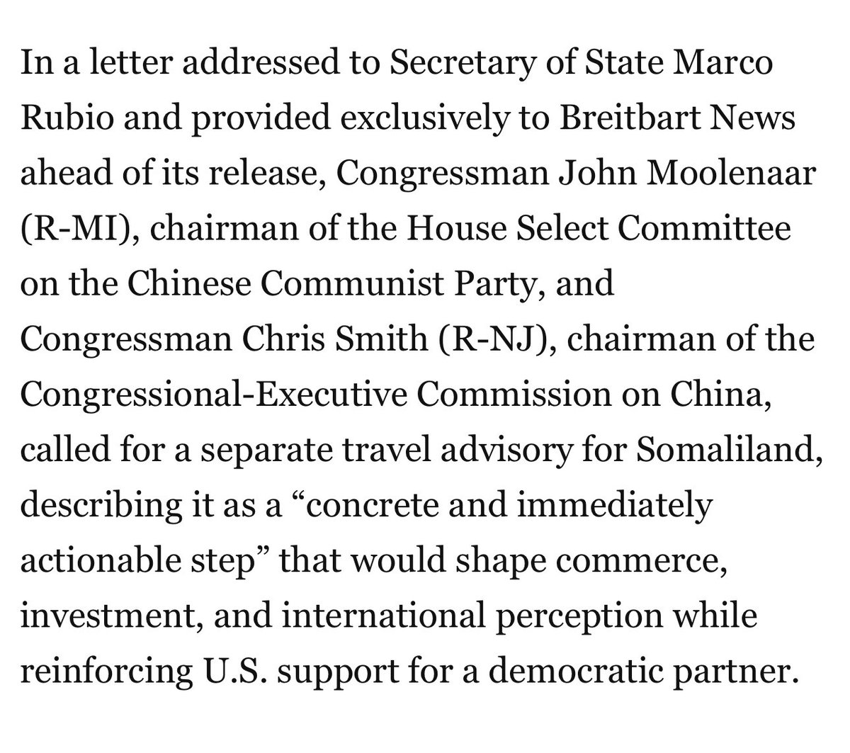 Sultan Abdikariim (Hawd&Reserve Area/SST) (@ssthawdreserve) on Twitter photo 🚨 GOP urges <a href="/StateDept/">Department of State</a>: Somaliland travel advisory needed—stable, democratic & key vs. China. Step to boost trade, rare minerals & U.S. strategy, echoing <a href="/SenTedCruz/">Senator Ted Cruz</a>. 🚨 GOP urges <a href="/StateDept/">Department of State</a>: Somaliland travel advisory needed—stable, democratic & key vs. China. Step to boost trade, rare minerals & U.S. strategy, echoing <a href="/SenTedCruz/">Senator Ted Cruz</a>.