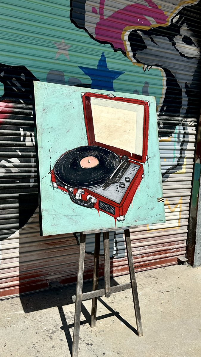 Now on display and available at Austin Art Garage!! — austinartgarage.com/collections/jo… — #turntable #recordplayer #vinyl #vinylrecord #vinylrecords #vinyllove #emergingartist #originalart