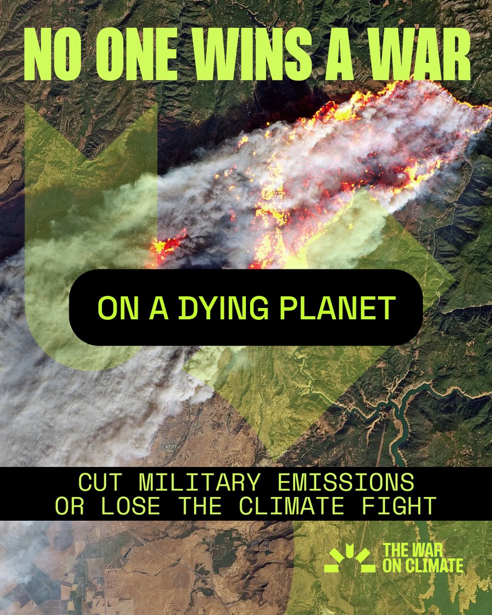 War on Climate: The Uncounted Costs of Conflict (@thewaronclimate) on Twitter photo Every bomb dropped, every missile launched, makes our planet less habitable. Modern warfare doesn’t just ravage human lives, it devastates ecosystems, poisons water supplies, and supercharges the climate crisis.
If "security" means protecting people, then defense strategies must Every bomb dropped, every missile launched, makes our planet less habitable. Modern warfare doesn’t just ravage human lives, it devastates ecosystems, poisons water supplies, and supercharges the climate crisis.
If "security" means protecting people, then defense strategies must